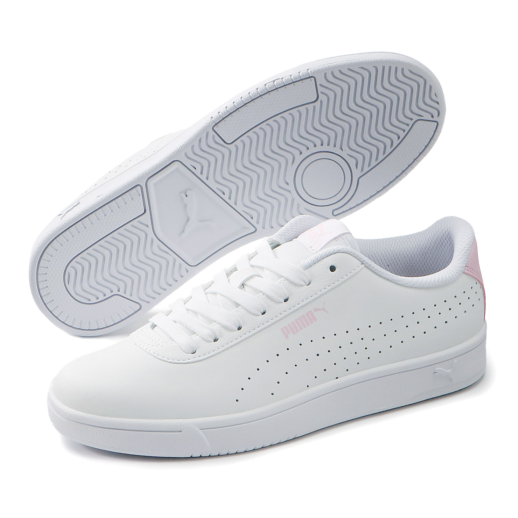 【プーマ公式通販】 プーマ コート ピュア スニーカー ユニセックス ユニセックス Puma White-Puma White-Pink Lady ｜PUMA.com