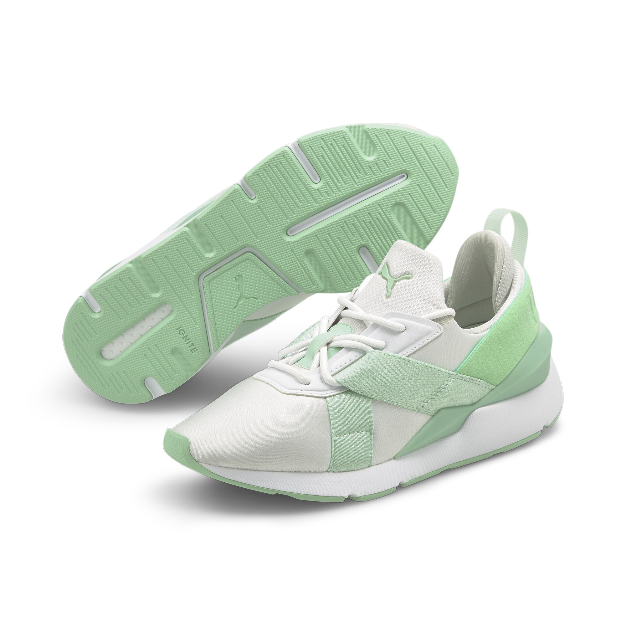 【プーマ公式通販】 プーマ ミューズ X3 パステル ウィメンズ スニーカー ウィメンズ Puma White-Mist Green ｜PUMA.com