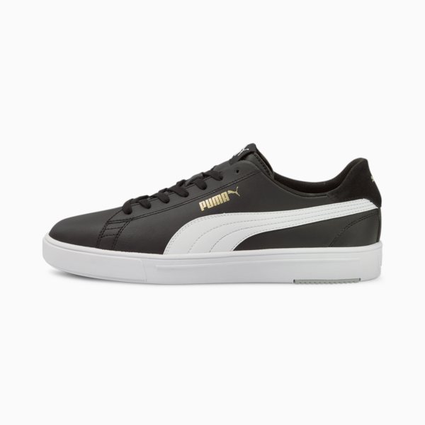 Serve Pro Lite Trainers, Puma Black-Puma White-Puma Team Gold, large-ZAF