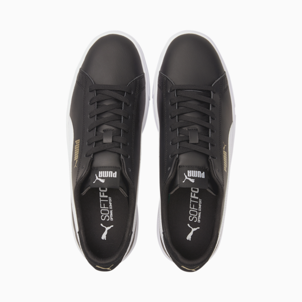 Serve Pro Lite Trainers, Puma Black-Puma White-Puma Team Gold, large-ZAF
