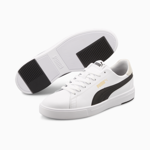 Serve Pro Lite Trainers, Puma White-Puma Black-Puma Team Gold, large-ZAF