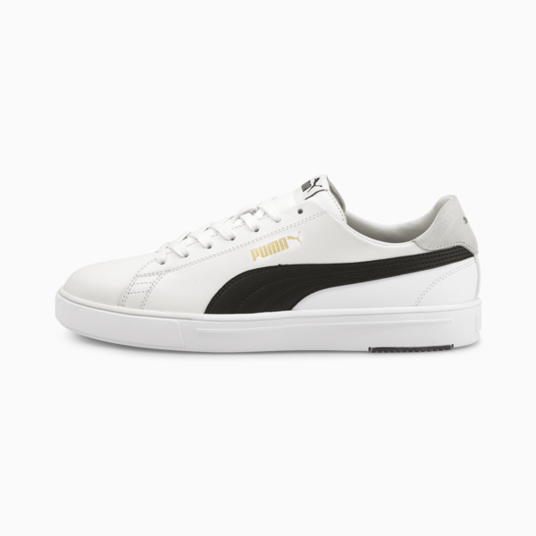 Serve Pro Lite Trainers, Puma White-Puma Black-Puma Team Gold, large-ZAF