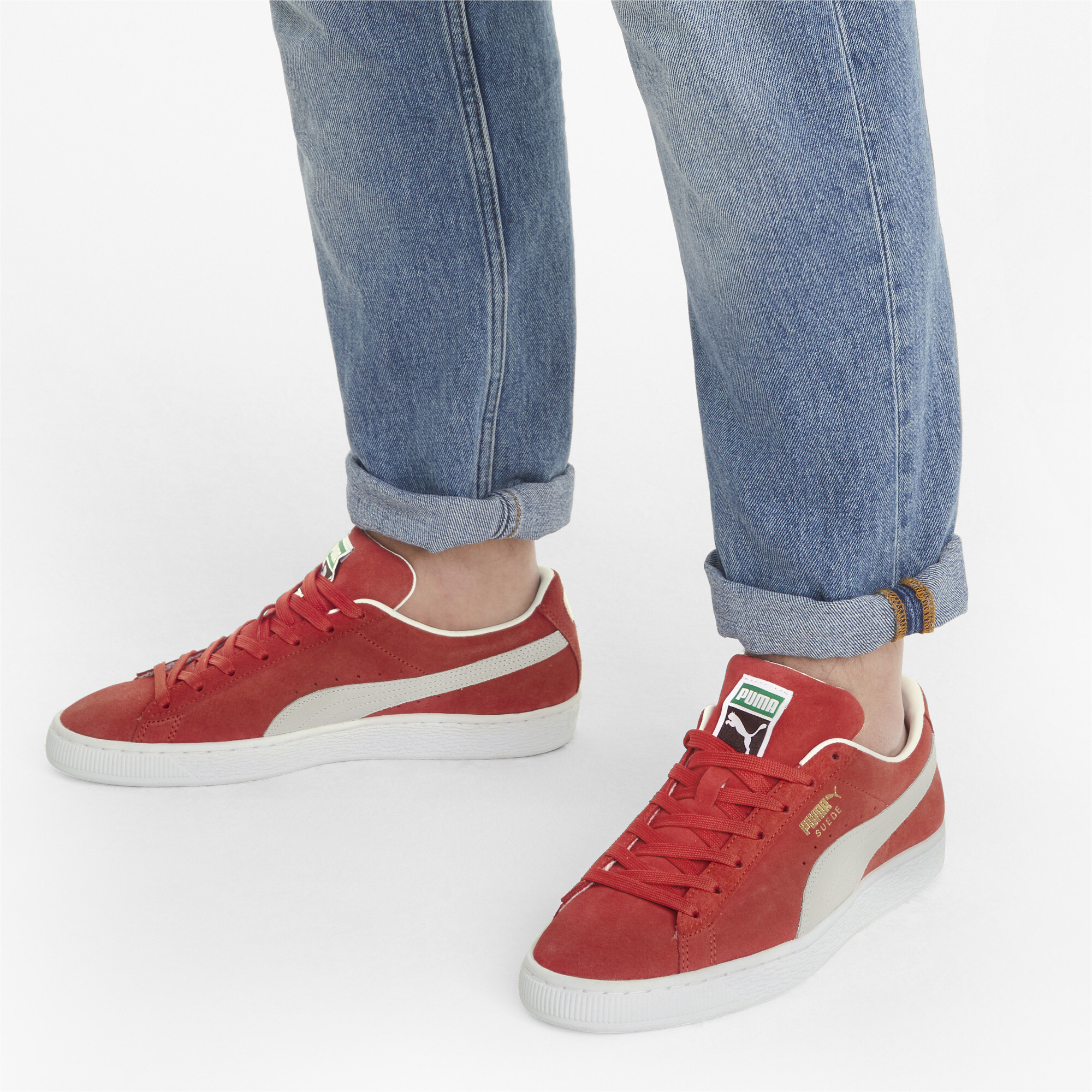 Kids' PUMA Suede Classic XXI Trainers In Red, Size EU 48.5