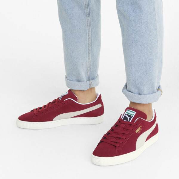 Red puma suede classic womens top