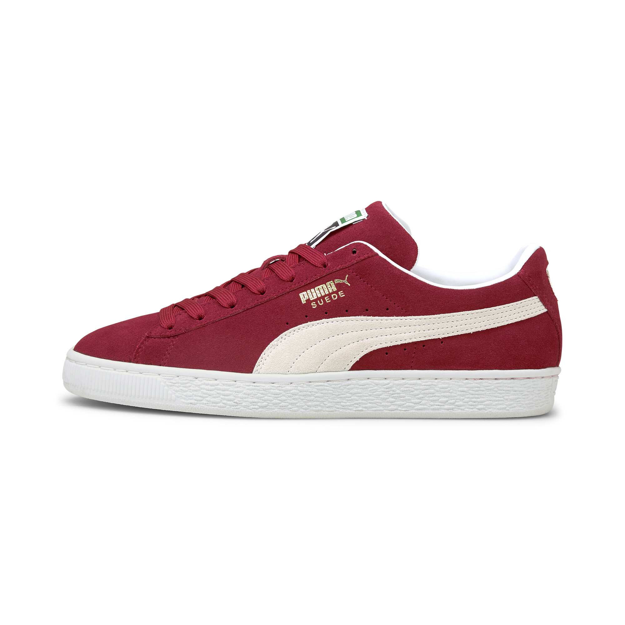 Puma red 2025 suede sneakers