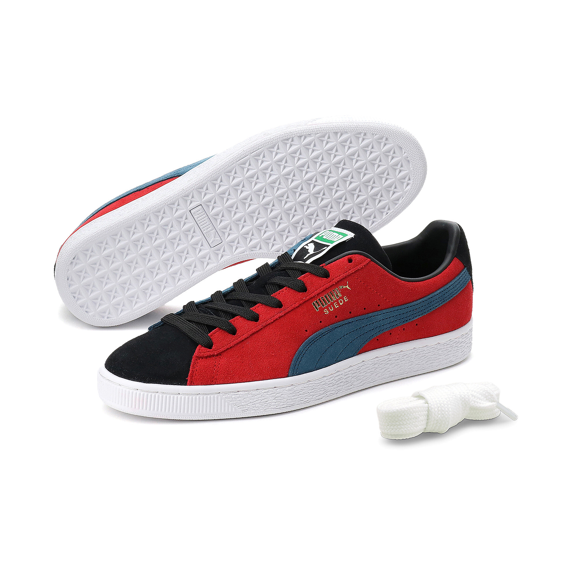 【プーマ公式通販】 プーマ スウェード クラシック XXI ユニセックス スニーカー ユニセックス Puma Black-Intense Blue-Urban Red ｜PUMA.com