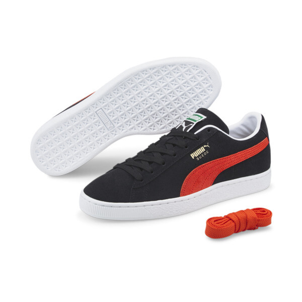 Suede Classic XXI Trainers, Puma Black-Cherry Tomato, large-ZAF