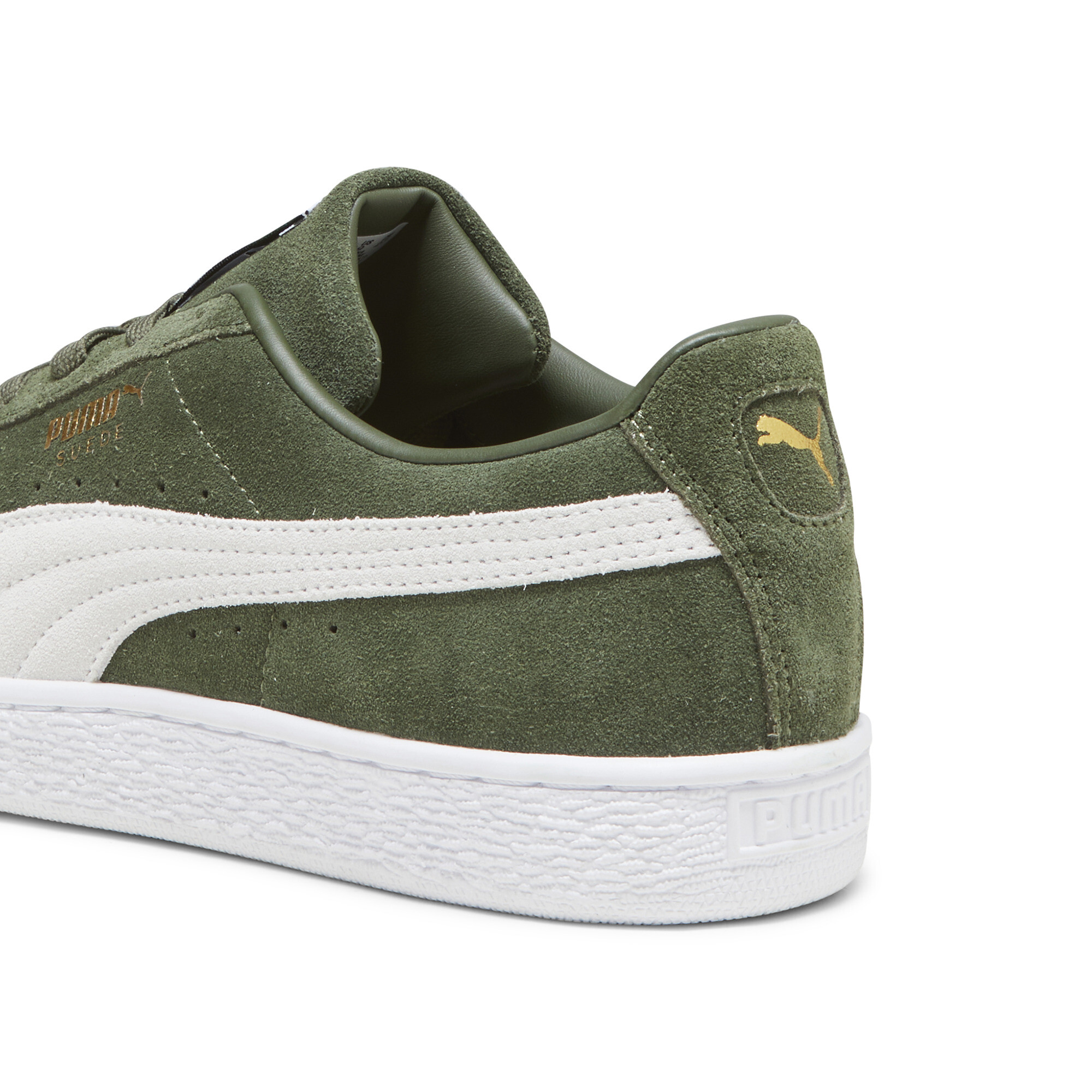 Kids' PUMA Suede Classic XXI Trainers In Green, Size EU 46