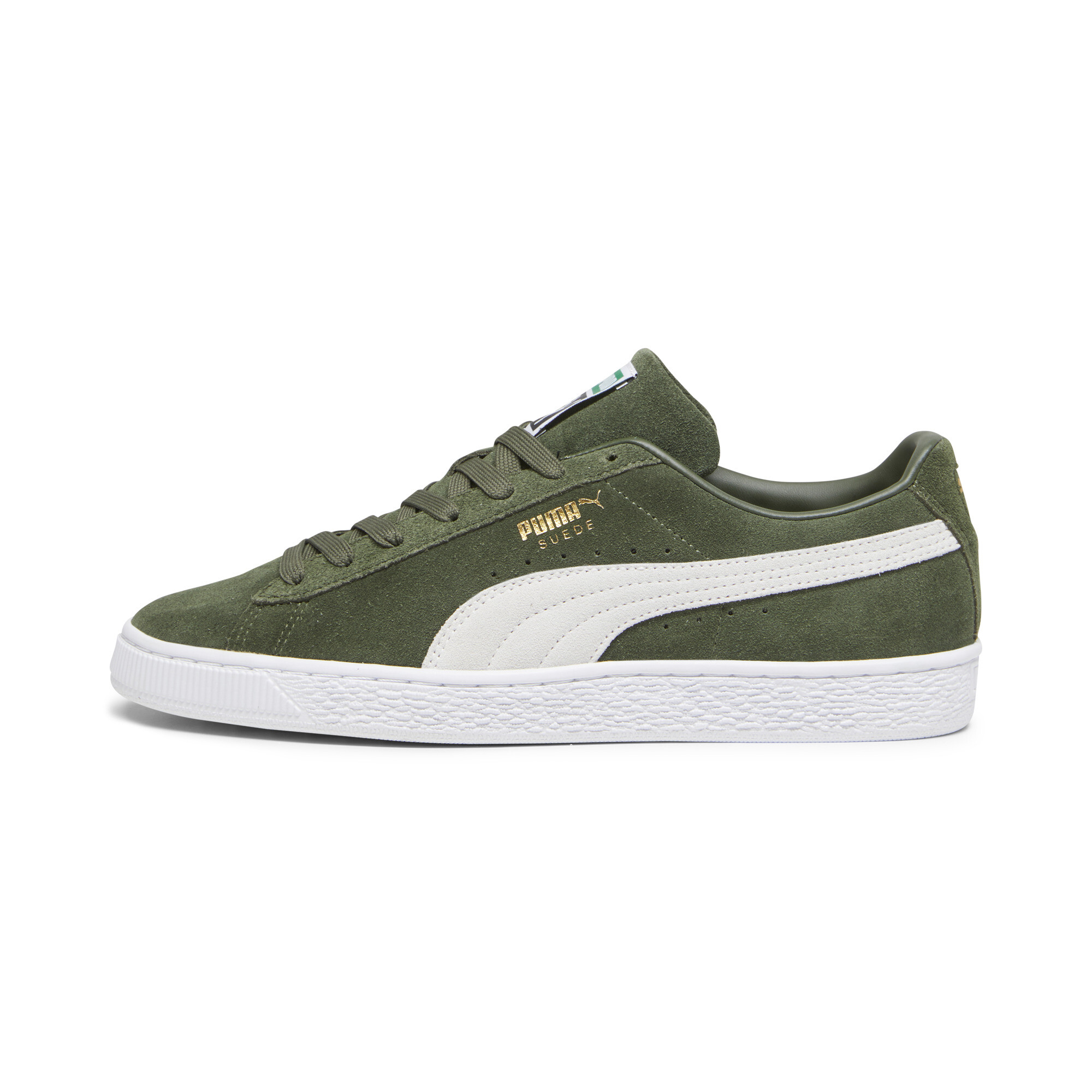 Kids' PUMA Suede Classic XXI Trainers In Green, Size EU 38.5