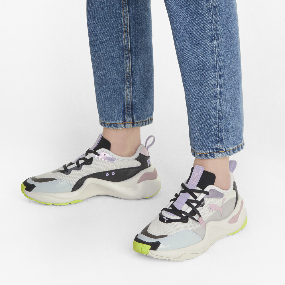 

PUMA - female - Кроссовки Rise Rainbow Dash Women's Trainers – Puma Wht-Puma Blk-Pink Lady –, Белый
