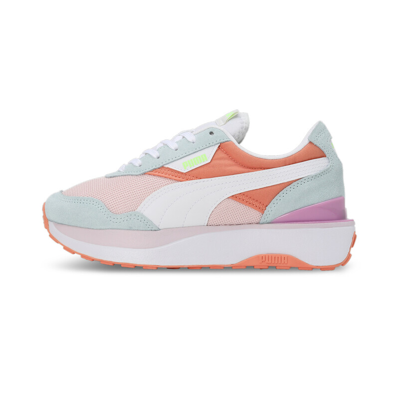 Women's PUMA Cruise Rider Silk Shoes, White/black/pink