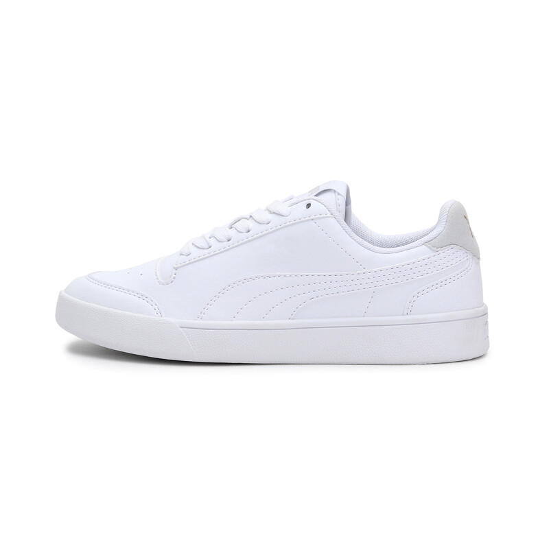 

PUMA Shuffle Youth Sneakers, White/gray/gold