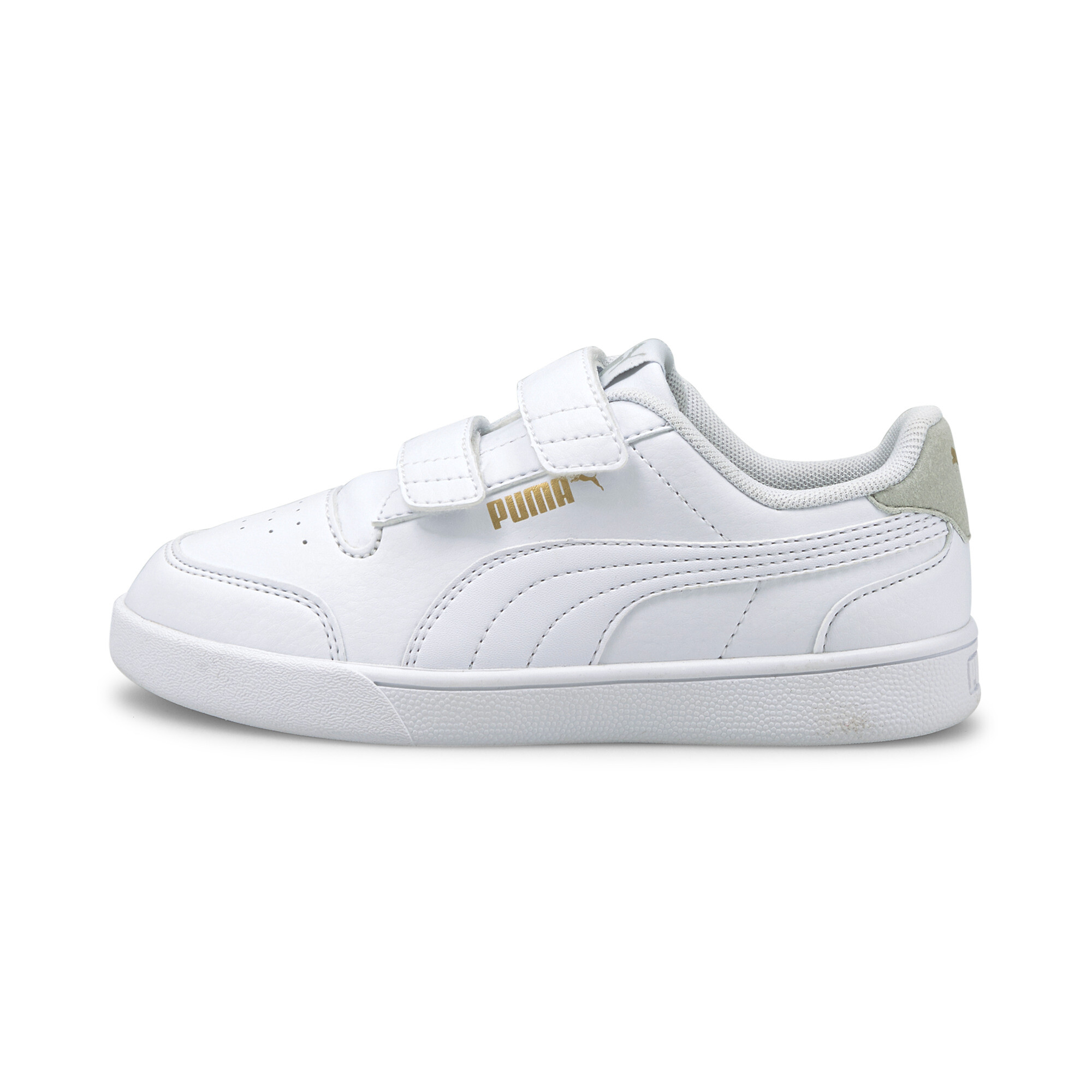 PUMA Shuffle Little Kids' Easy On Sneakers in White, Size 13.5