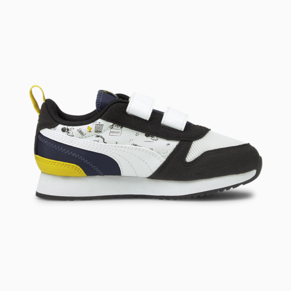 PUMA x PEANUTS R78 V Kids' Trainers, Puma Black-Puma White-Peacoat, large-ZAF
