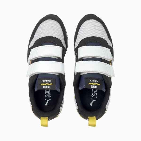 PUMA x PEANUTS R78 V Kids' Trainers, Puma Black-Puma White-Peacoat, large-ZAF