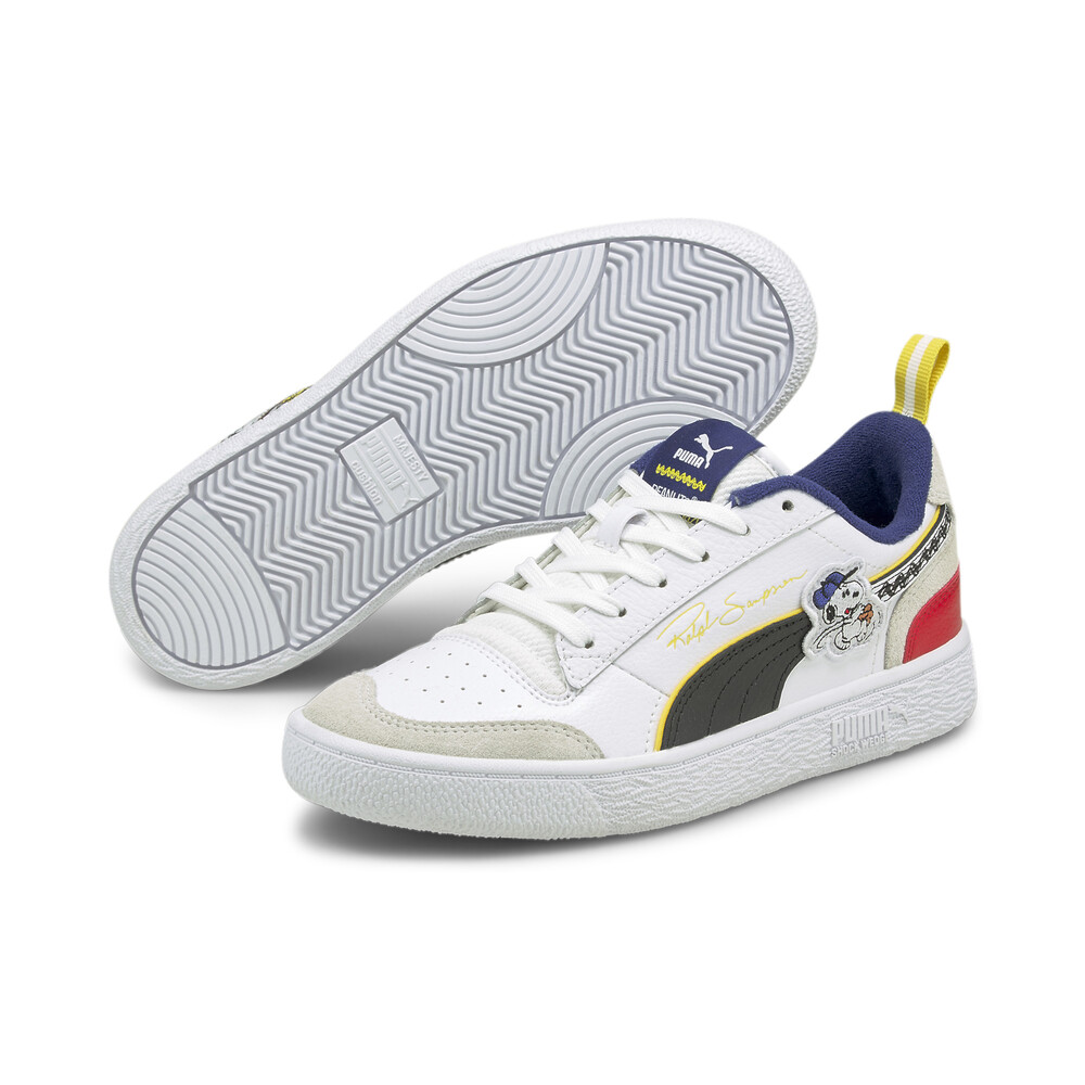 

PUMA - Детские кеды PUMA x PEANUTS Ralph Sampson Youth Trainers – Puma White-Puma Black –, Белый