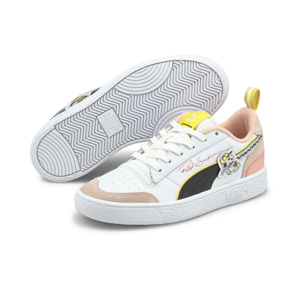 

PUMA - Детские кеды PUMA x PEANUTS Ralph Sampson Youth Trainers – Puma White-Puma Pink –, Белый