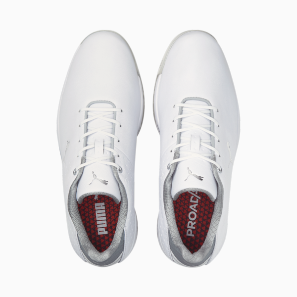 PROADAPT ALPHACAT Leather Men's Golf Shoes, Puma White-Puma Silver, large-ZAF