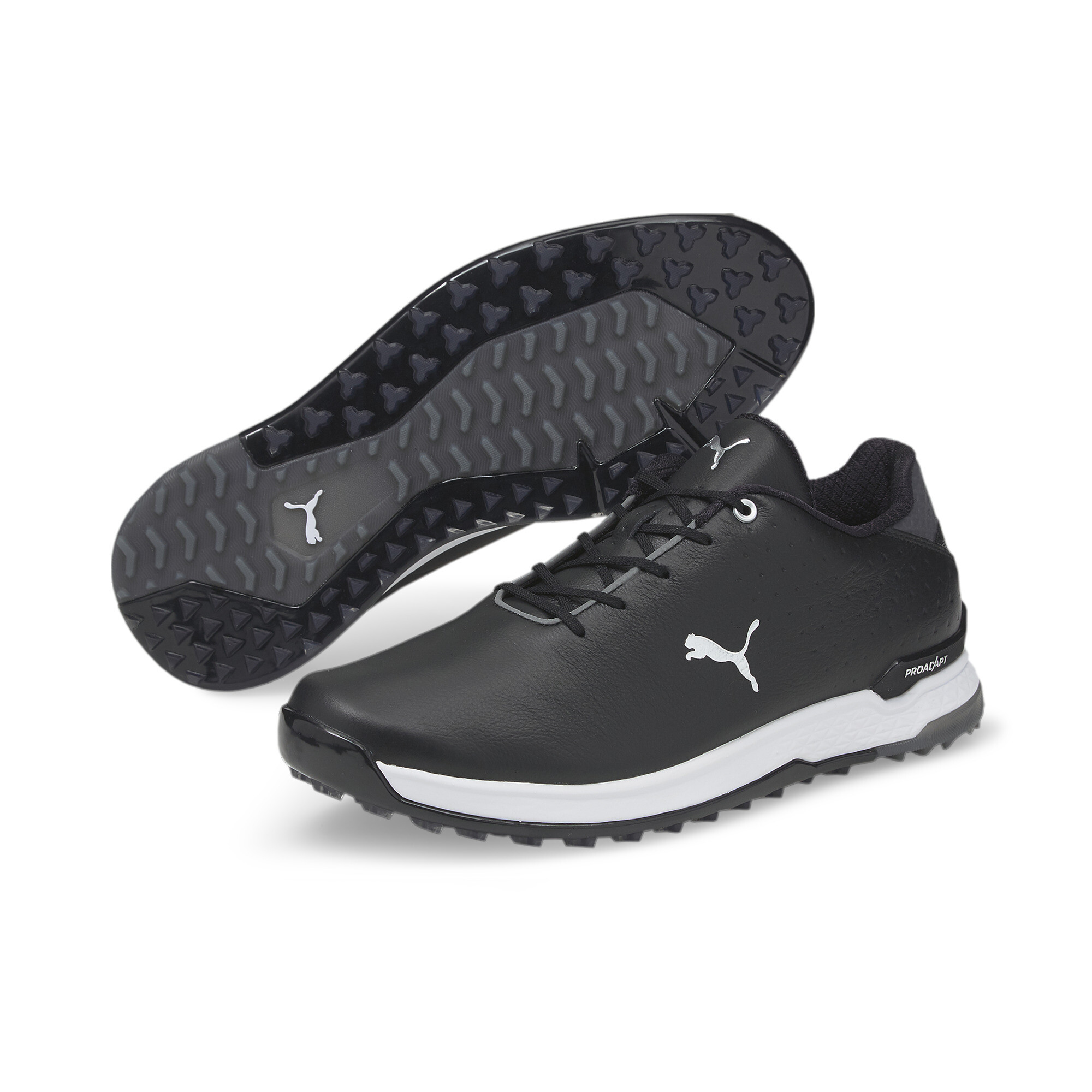 Men's Puma PROADAPT ALPHACAT Leather's Golf Shoes, Black, Size 45, Shoes