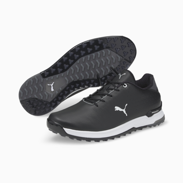 PROADAPT ALPHACAT Leather Men's Golf Shoes, Puma Black-Puma Silver, large-ZAF