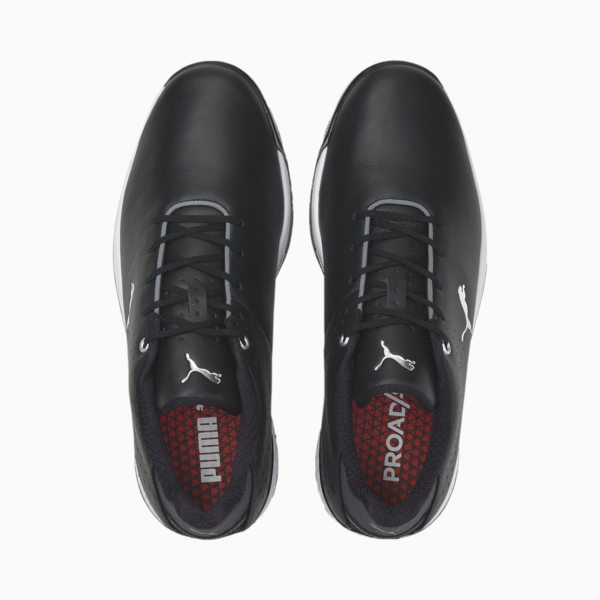 PROADAPT ALPHACAT Leather Men's Golf Shoes, Puma Black-Puma Silver, large-ZAF
