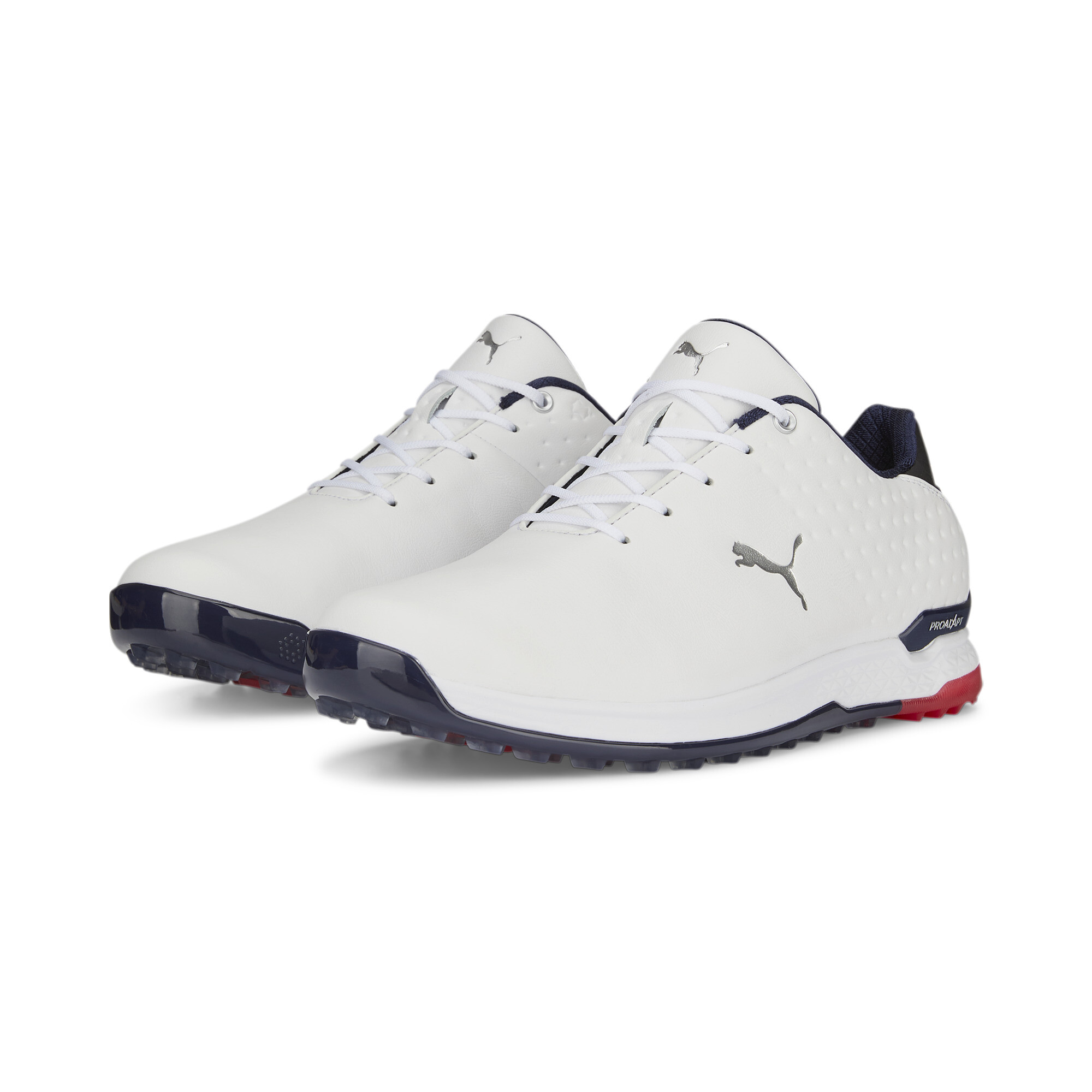 Men's Puma PROADAPT ALPHACAT Leather's Golf Shoes, White, Size 40, Shoes