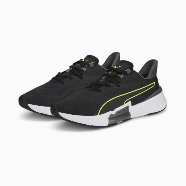 PWRFRAME Men's Training Shoes, Puma Black-CASTLEROCK-Lime Squeeze, large-ZAF