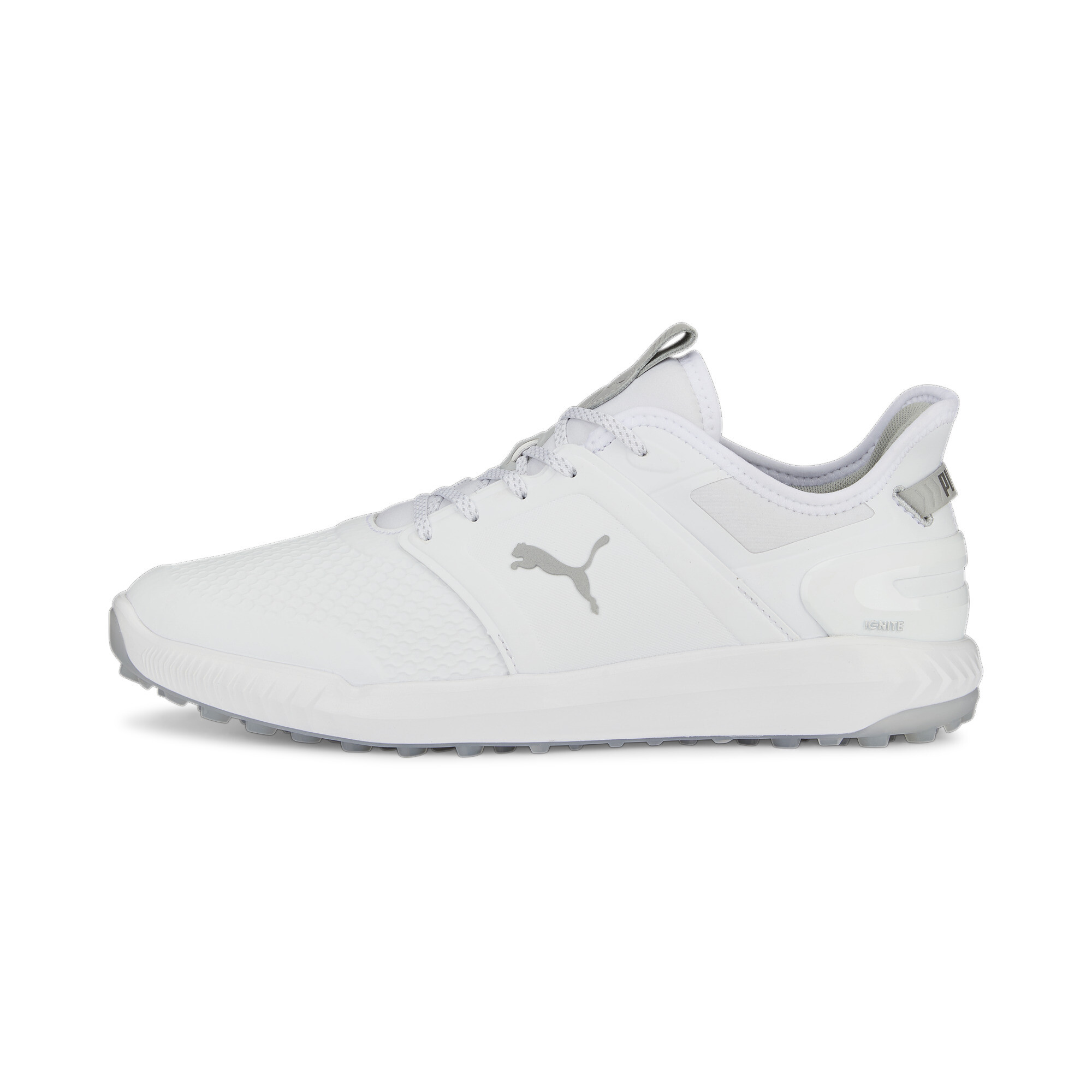 Puma IGNITE ELEVATE Golfschuhe Herren | Mit Plain | White/Silver | Größe: 40.5