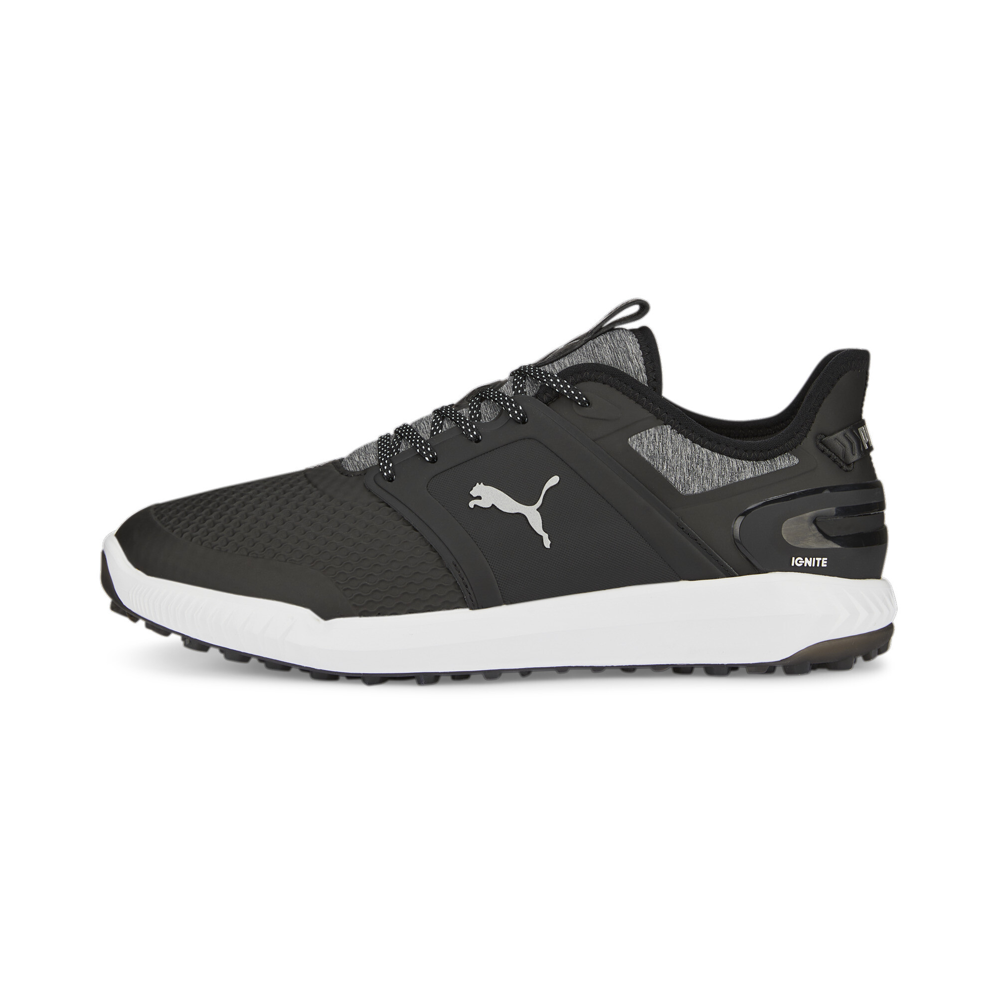 Puma IGNITE ELEVATE Golfschuhe Herren | Mit Plain | Black/Silver | Größe: 39