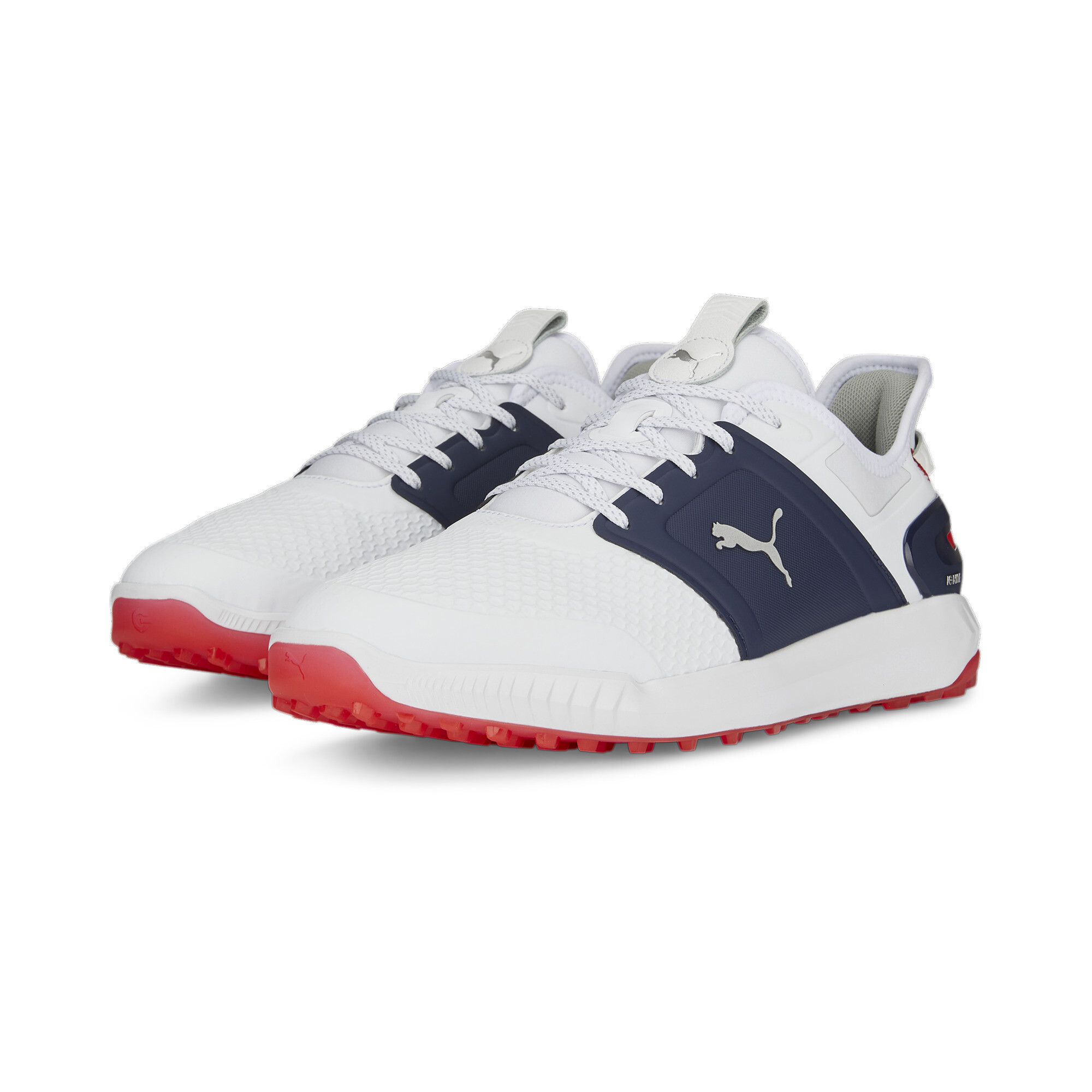  プーマ メンズ ゴルフ イグナイト エレベート ラバーソール スパイクレス シューズ メンズ PUMA White-PUMA Silver-PUMA Navy ｜PUMA.com