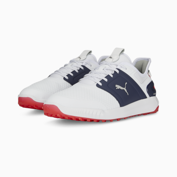 IGNITE ELEVATE Golf Shoes Men, PUMA White-PUMA Silver-PUMA Navy, large-ZAF