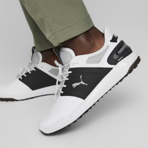 IGNITE ELEVATE Golf Shoes Men, PUMA White-PUMA Black-PUMA Silver, large-ZAF