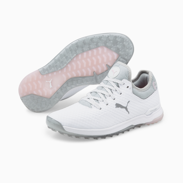 PROADAPT ALPHACAT Women's Golf Shoes, Puma White-Puma Silver-Pink Lady, large-ZAF