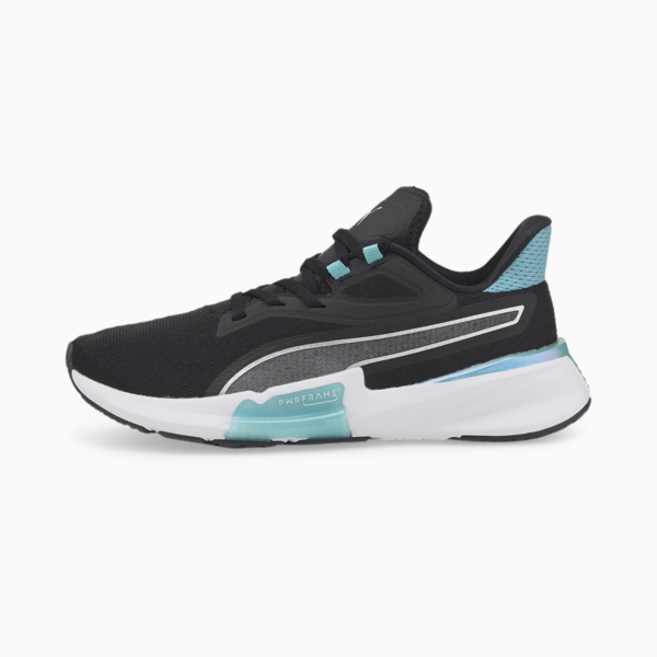 PWRFrame Stardust Women's Training Shoes, Puma Black-Metallic Silver-Porcelain, large-ZAF
