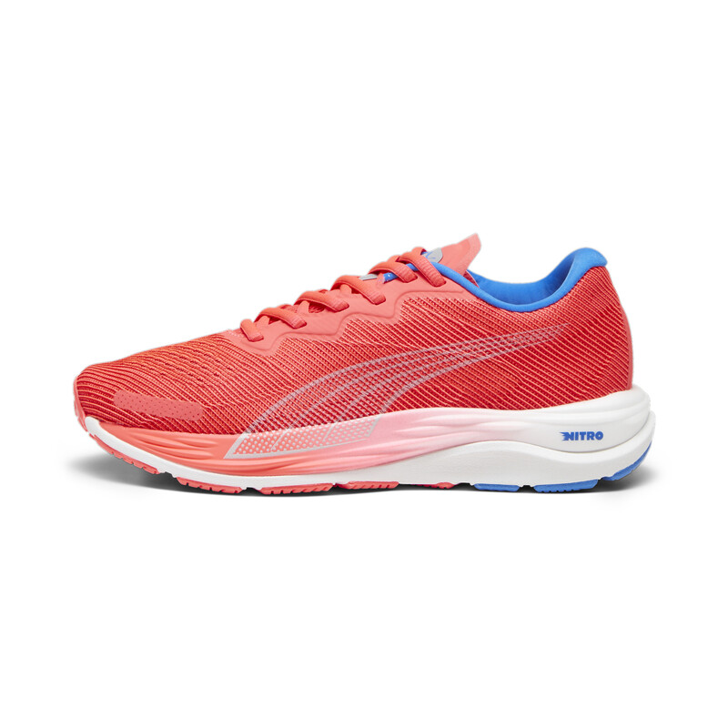 Women's PUMA Velocity NITRO 2 Running Lightweight Shoes in Black/Pink/Blue size 4
