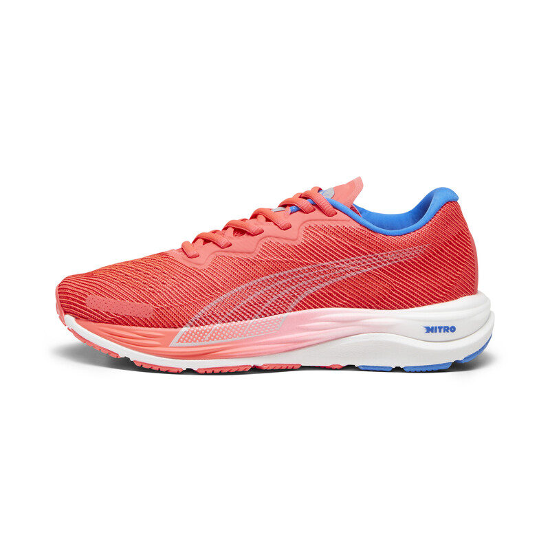 Women's PUMA Velocity NITRO 2 Running Lightweight Shoes in Black/Pink/Blue size 3