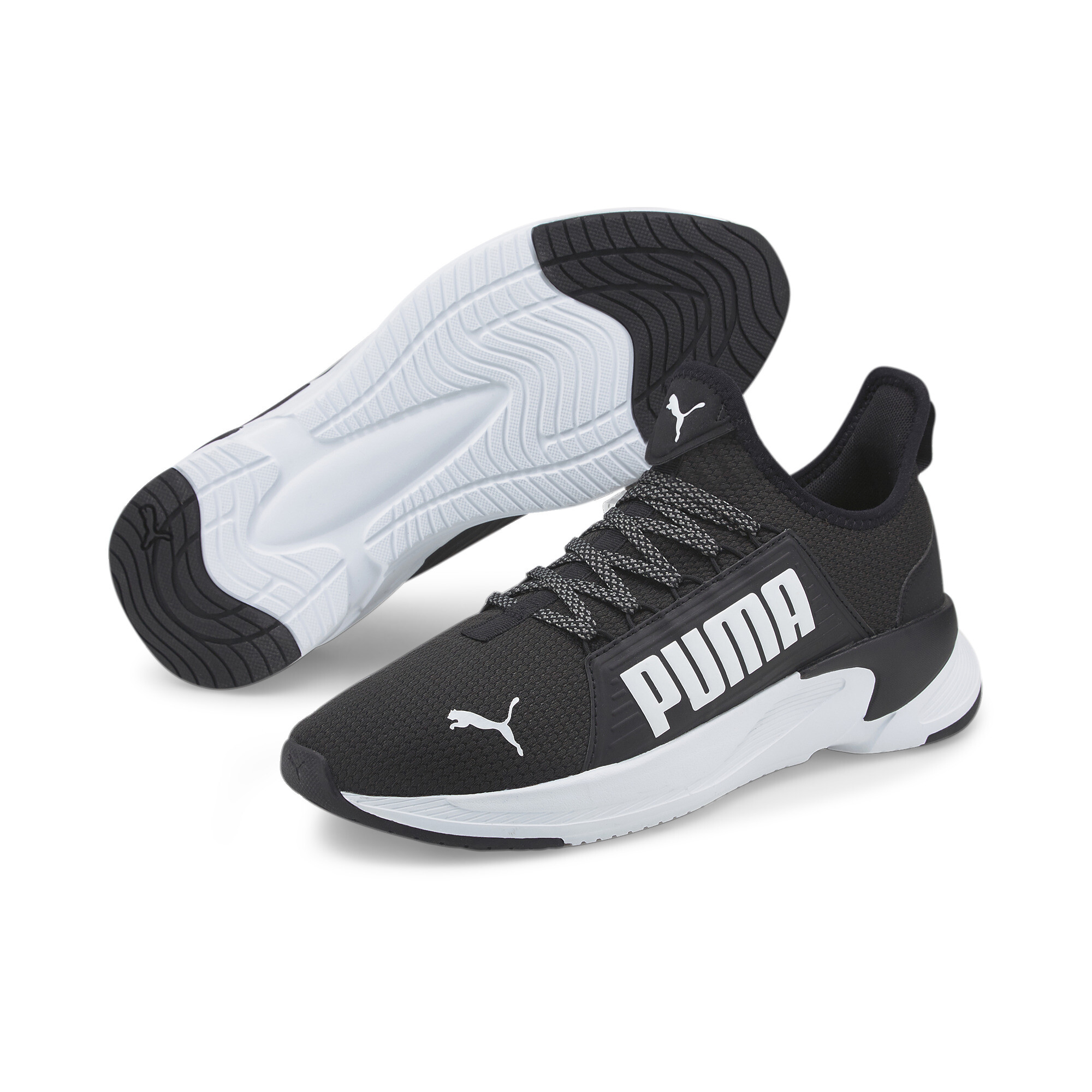 Men's PUMA Softride Premier Slip-On Running Shoes In Black, Size EU 40