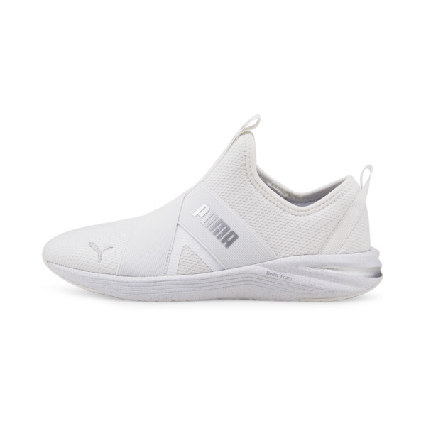 Puma Better Foam Prowl Slip-on Sneaker In White-metallic Silver