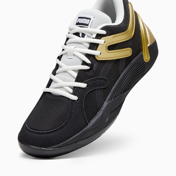 TRC Blaze Court Basketball Shoes, PUMA Black-Sedate Gray-PUMA White-Metallic Gold, large-ZAF