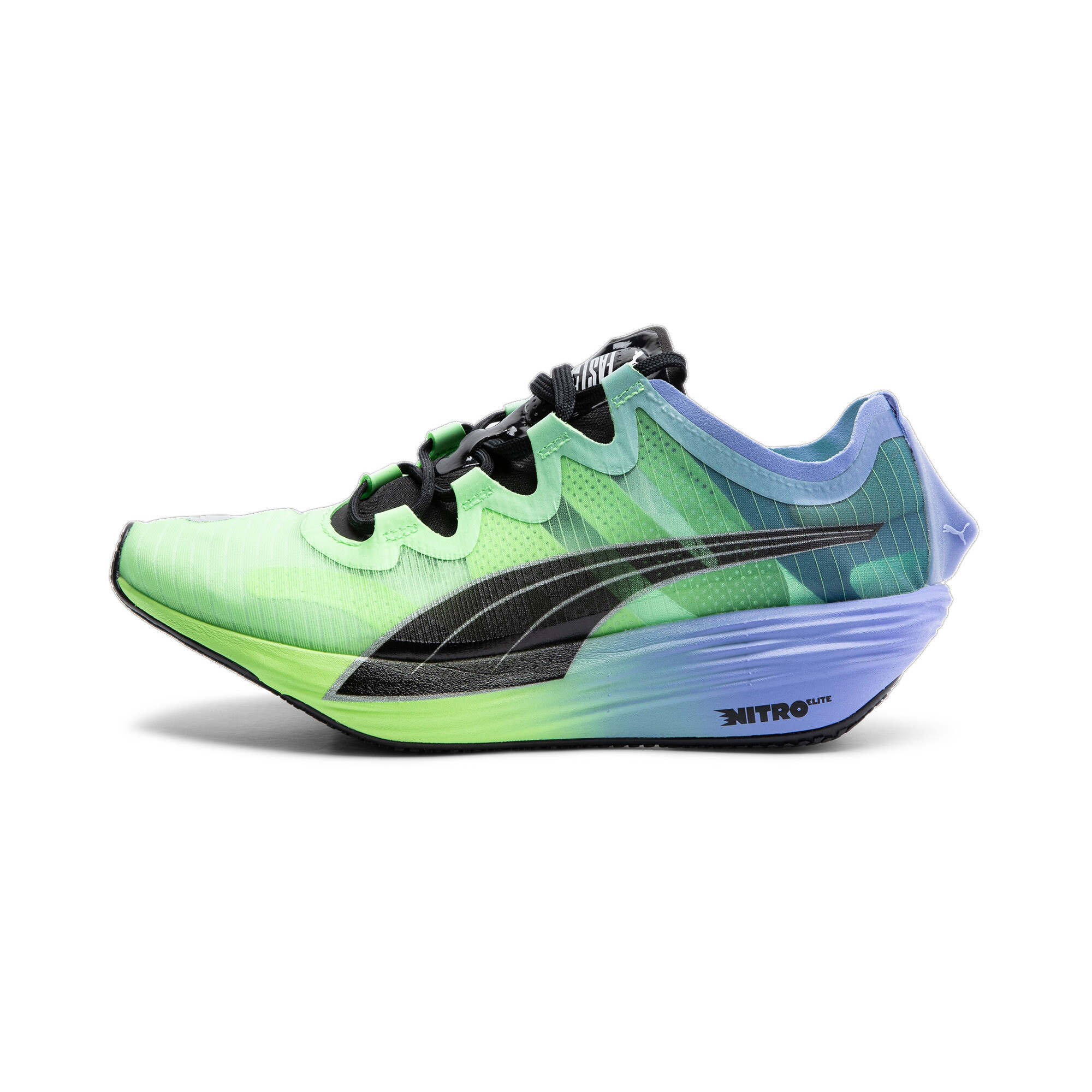 Puma Fast-FWD NITRO Elite Laufschuhe Damen | Mit Plain | Elektro Purple/Black/Fizzy Lime | Größe: 41