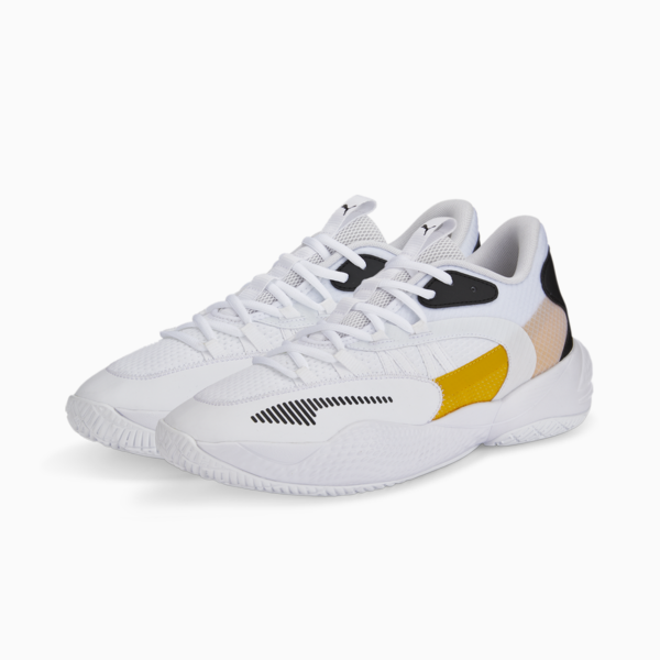 Court Rider 2.0 Basketball Shoes, Puma White-Spectra Yellow, large-MEX