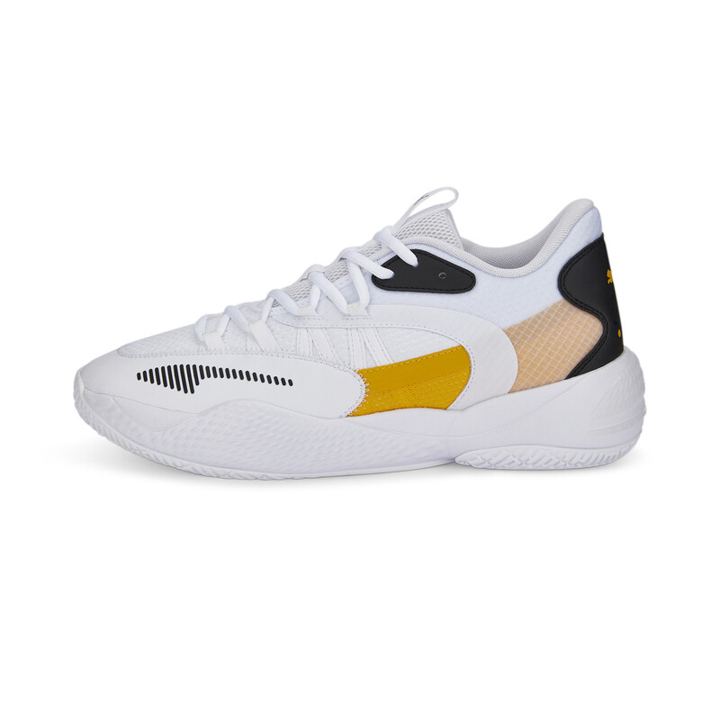 

Men's PUMA Court Rider 2.0 Unisex Basketball Shoes, White/yellow