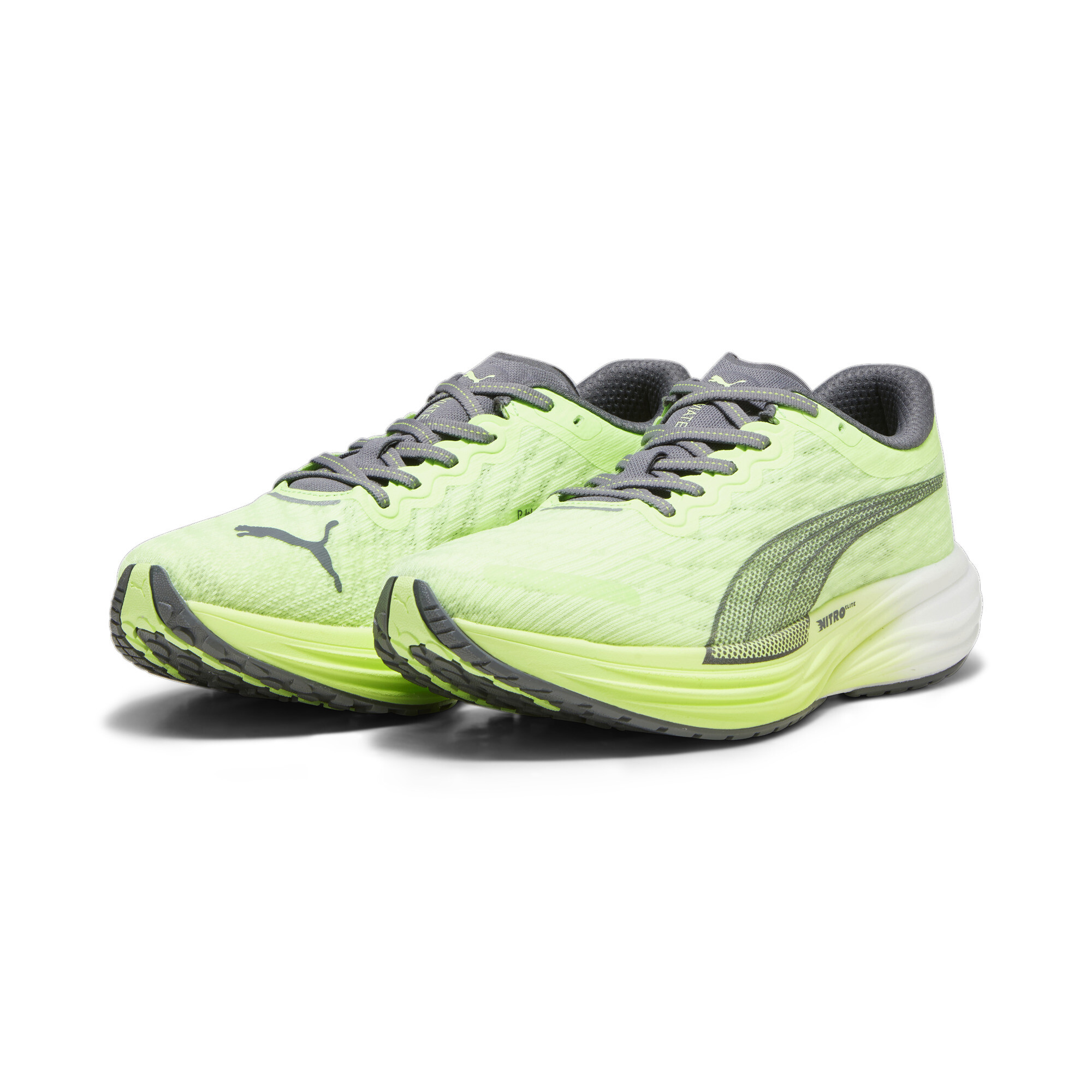 Men's PUMA Deviate NITROâ¢ 2 Running Shoes In Green, Size EU 41