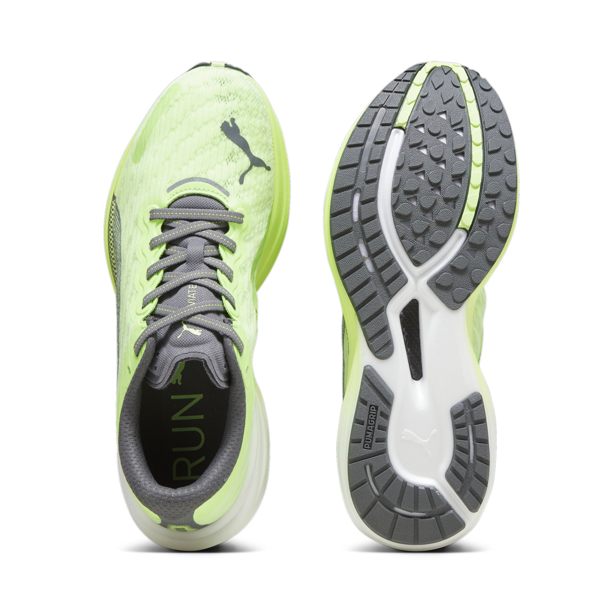 Men's PUMA Deviate NITROâ¢ 2 Running Shoes In Green, Size EU 42
