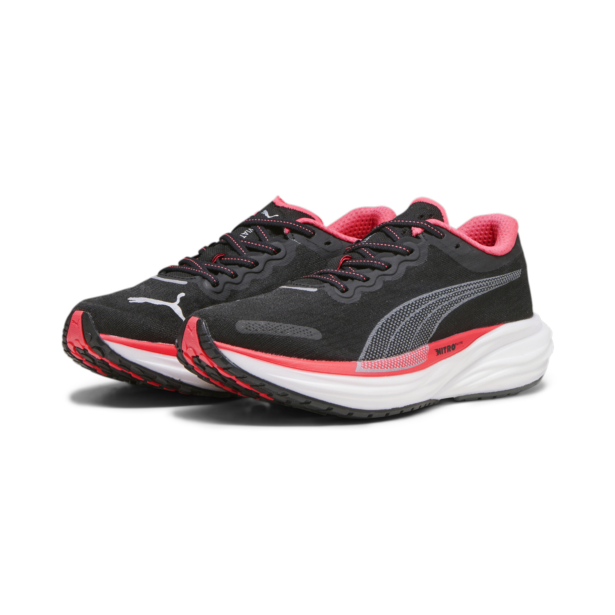 Women's Puma Deviate NITROâ¢ 2's Running Shoes, Black, Size 40.5, Shoes