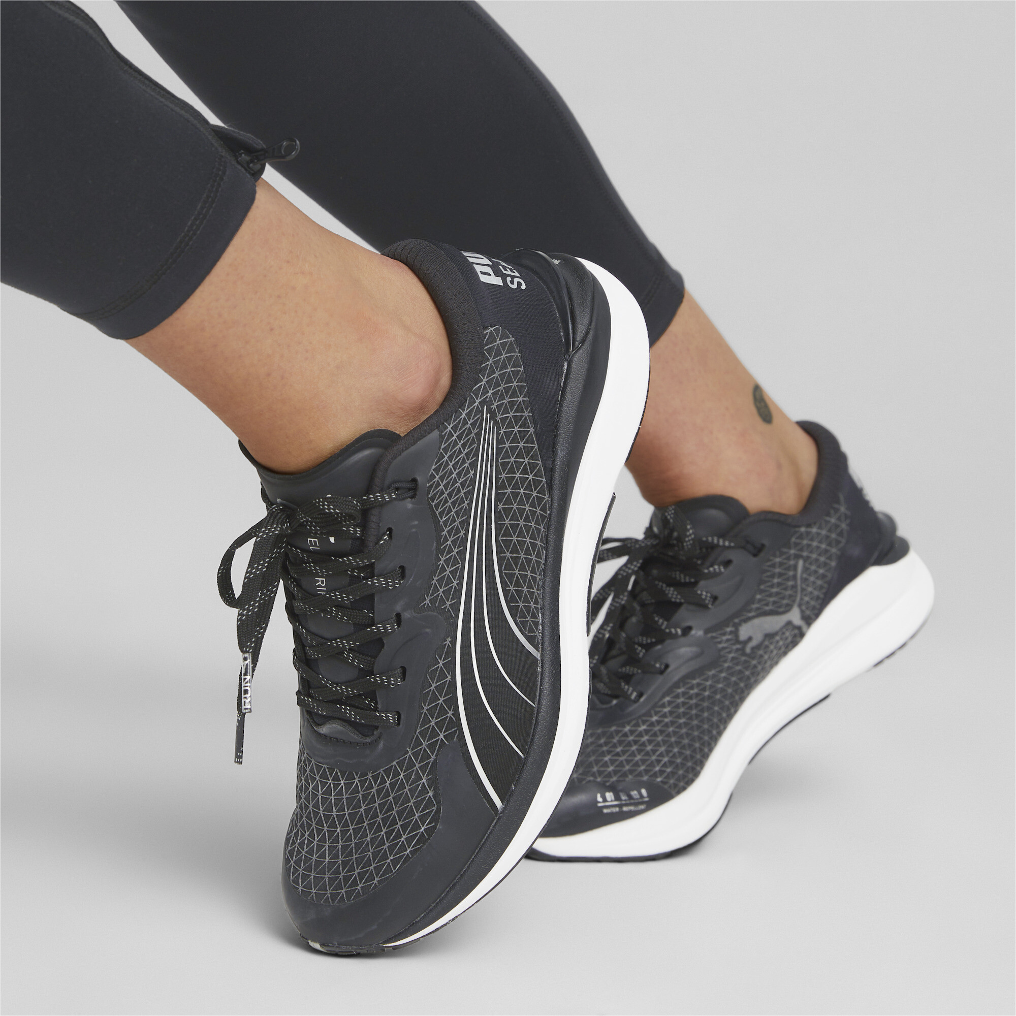 Women's PUMA Electrify NITRO 2 WTR Running Shoes Women In Black, Size EU 38