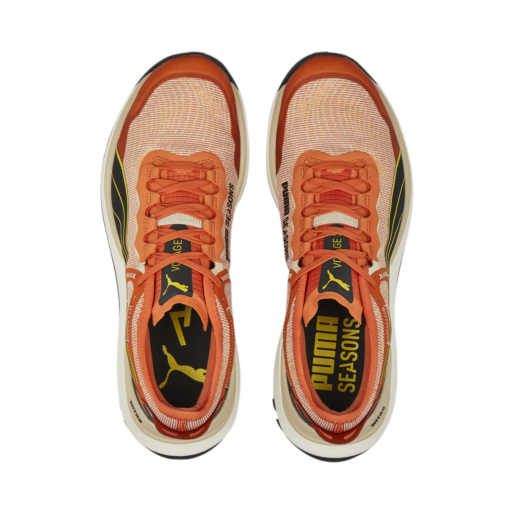 Men's PUMA Voyage NITRO 2 Trail Running Shoes In 110 - Orange, Size EU 43