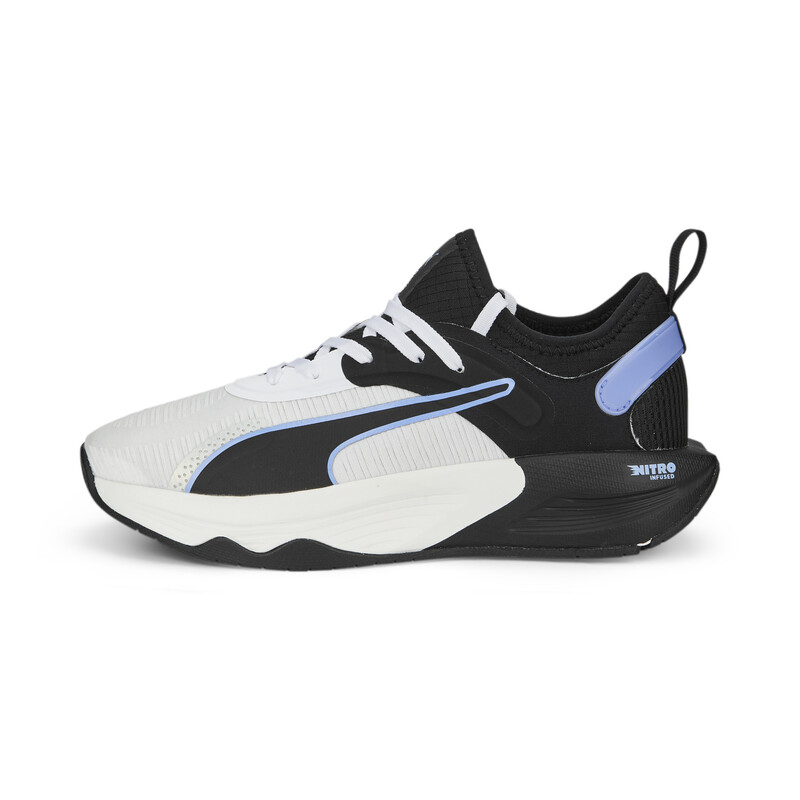 Women's PUMA PWR XX NITRO Training Shoes in White/Black/Purple size UK 5