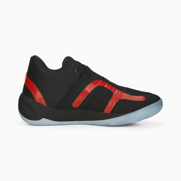 Rise NITRO Basketball Shoes, PUMA Black-For All Time Red, large-ZAF