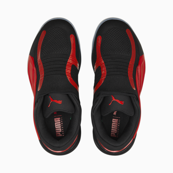 Rise NITRO Basketball Shoes, PUMA Black-For All Time Red, large-ZAF